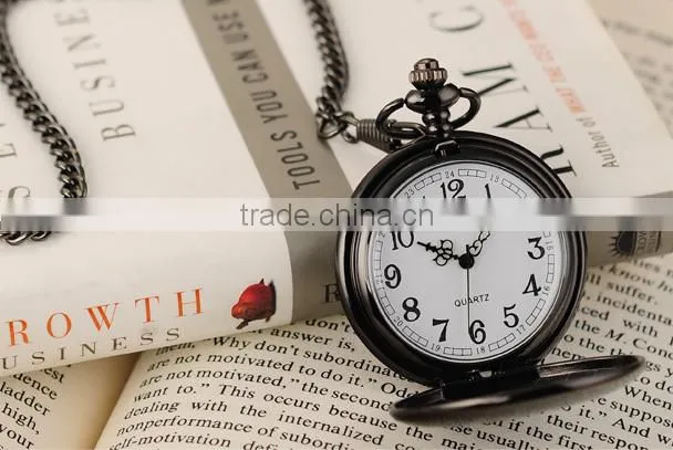 Vintage Men White Dial Analog Pendant Quartz Pocket Watch