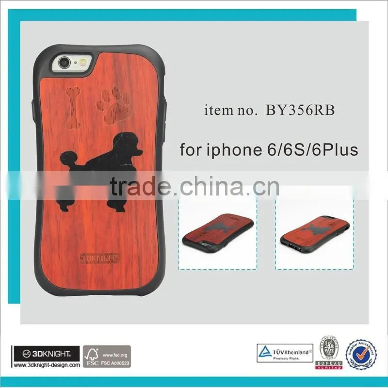 3D Laser engraved wood bamboo cell phone case for iphone cover