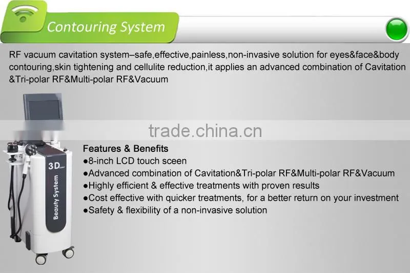Cavitation machine price for sale,5 handles 40KHZ cavitation and 5MHZ RF,for face and body