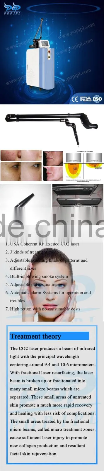 co2 laser fractional Acne Scars Laser Skin Treatment Machine Fraction C02 POPIPL