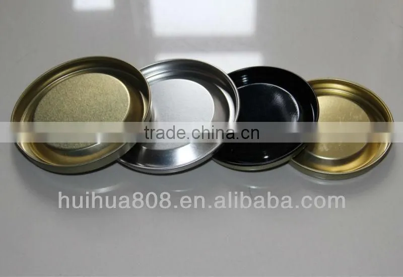 Metal stretch lids with logo embossed