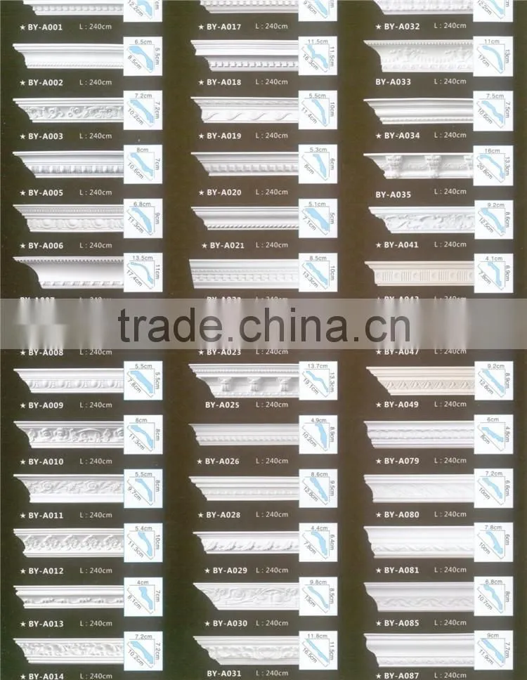 Polyurethane Decorative Carving Moulding PU Foam Mouldings interior cornice moulding