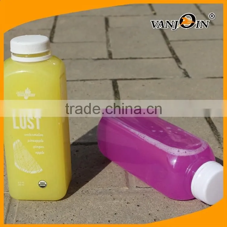 2017 Clear Food Grade Plastic Bottles for Drinks Packaging with Tamper Evident Caps
