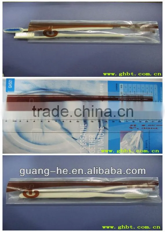 100% eco-friendly biodegradable disposable PLA plastic packaging bags for hotel, toothbrush,soap,comb,etc