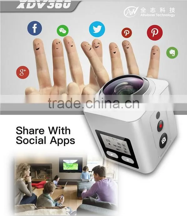 2016 New Unique Design HD Cube Mini 360 Degree Full View Sports Camera Wifi Mini Camera Waterproof 1080P Sports Camera
