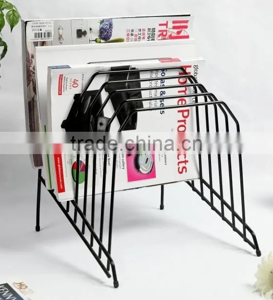 Hangzhou Office Supplier 8 Slot Metal Wire CD DVD Magazine File Display Rack Stand