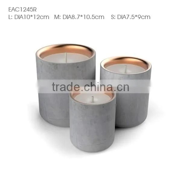 Wedding decorations marble and copper candle holder with copper lid