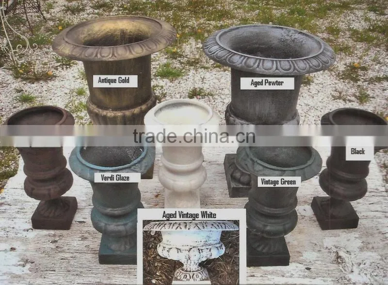 Alibaba assurance antique cast iron garden urns HS-P-375