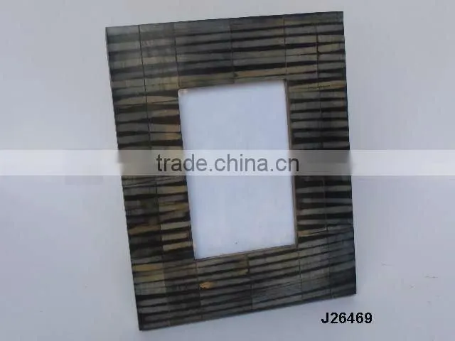 Wooden Photo frame with brass inlay repeat patterns