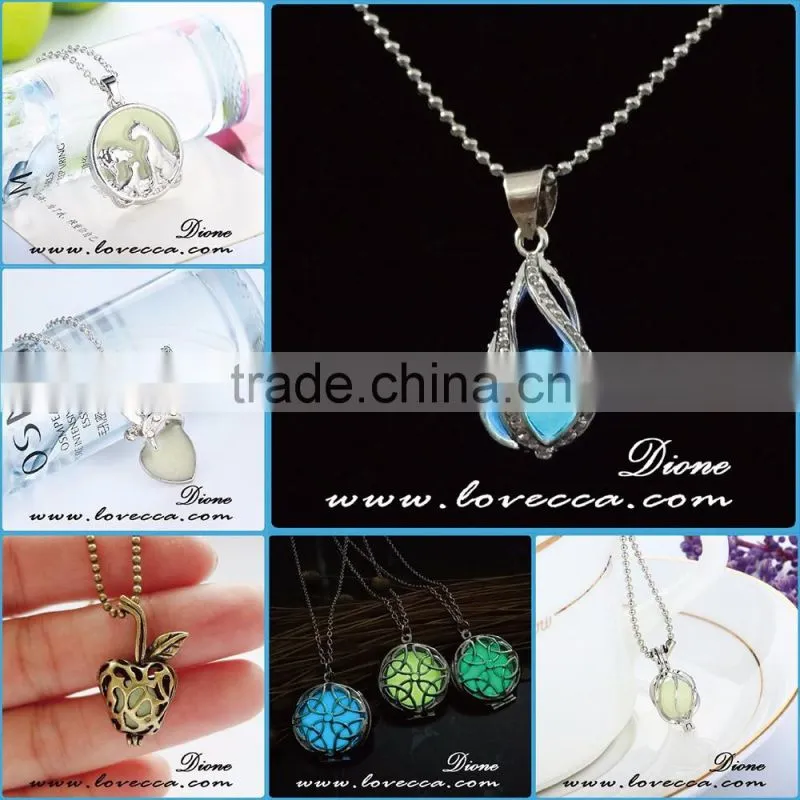 Luminous glass anchor necklace jewelry cheap jewelry glow in the dark