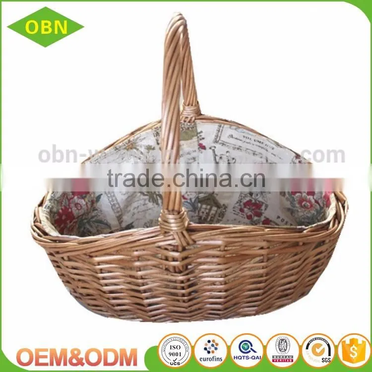 China wholesale custom the portable outdoor food gift wicker material native gift baskets