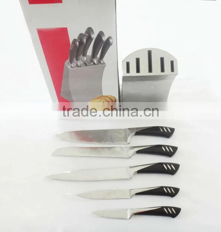 5 pcs kitchen knife with knife stainless steel holder
