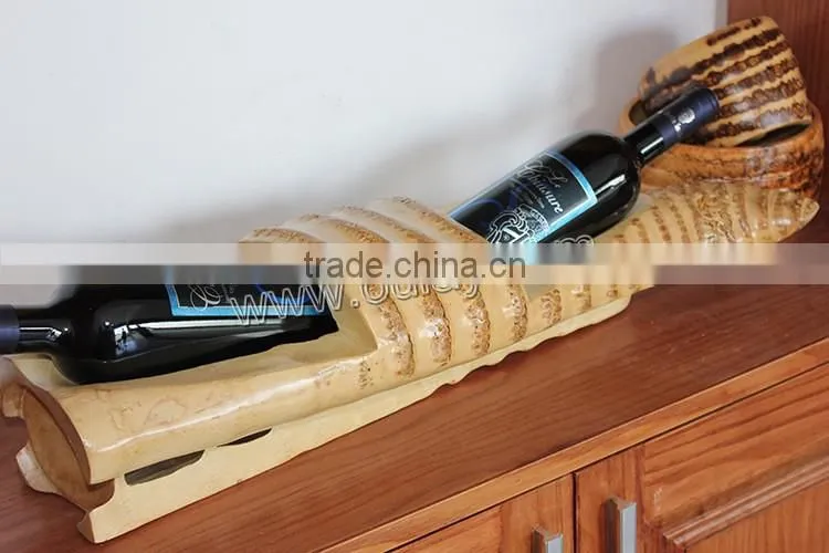 custom antique bamboo root crafts wine bottle holder/wine racks,handmade