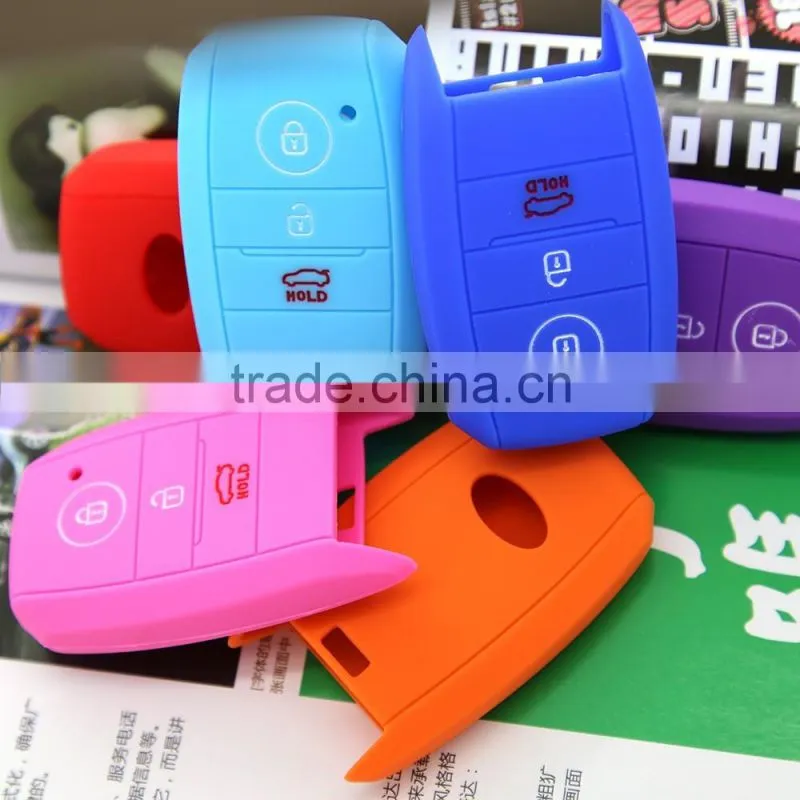 Factory supply silicone car key case for kias silicone car key cover for Kias K3 folding key case