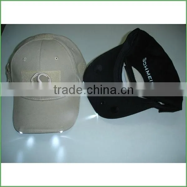 camouflage led cap solar led light cap with 3D embroidery