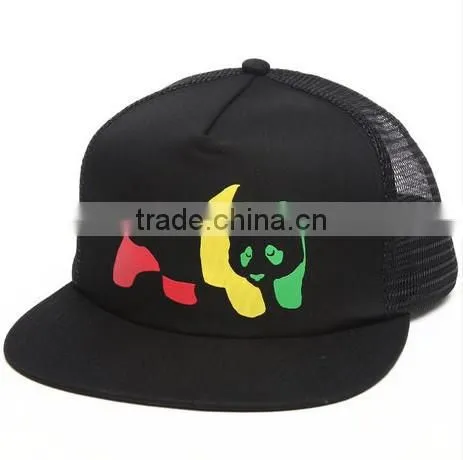 Blank mesh trucker hat with screen printing wholesale cheap flat brim custom mesh trucker caps