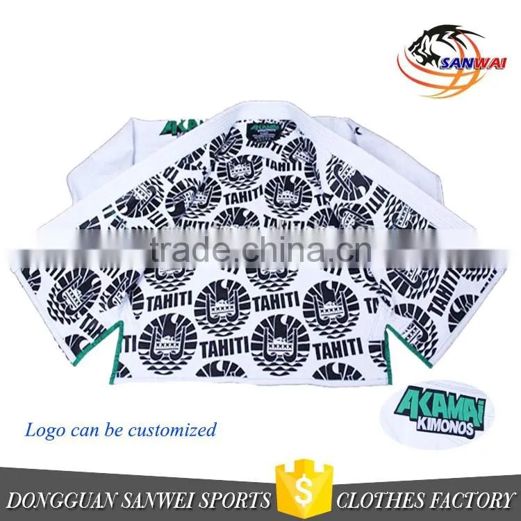 Cotton judo gi with embroidery and woven patches and blank bjj/kimono