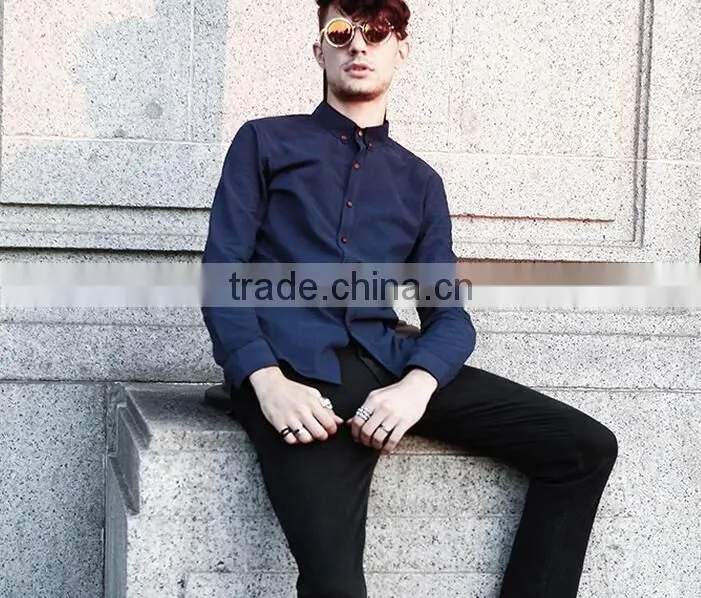 fashion slim fit 100%cotton custom men Shirt (20160124)