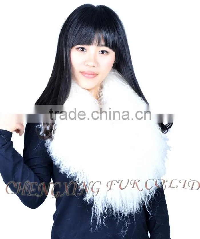 CX-A-52D Garment Accessories Big Size Custom Mongolian Lamb Fur Collar