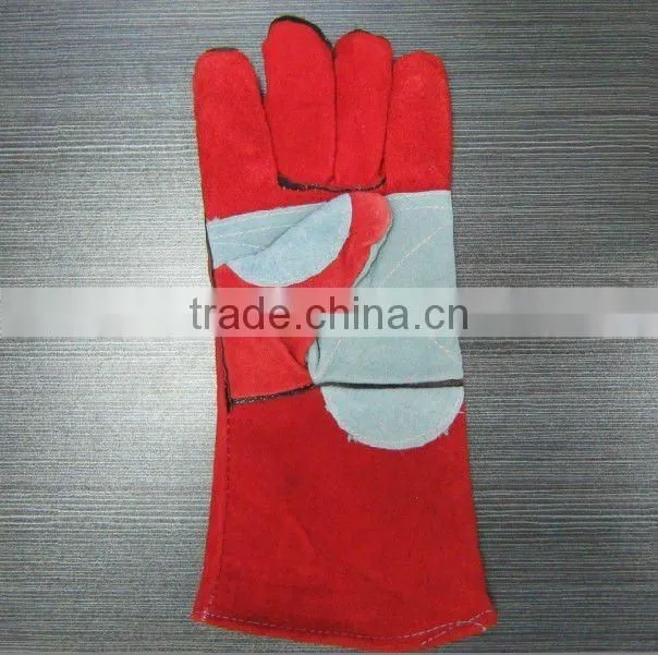 Industrial Hand Working Palm Reinforcement Genuine Leather Gloves
