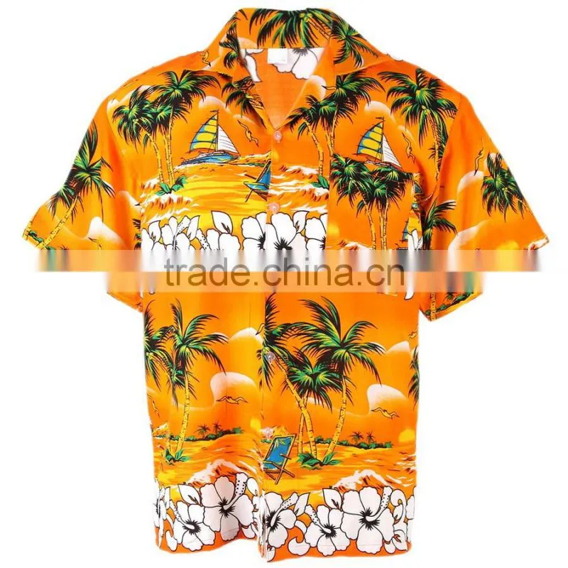 mens hawaiian aloha shirt wholesale, sublimation printing casual shirt