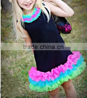 the kids source clothing 100% cotton kids colorful tutu dress children girl's damask summer sleeveless Floral tutu dress