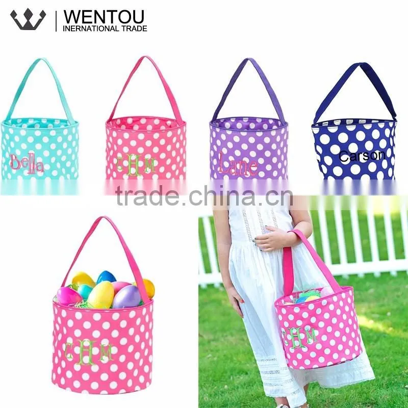 Monogrammed Chevron Polka Dot Easter Trick Or Treat Bag