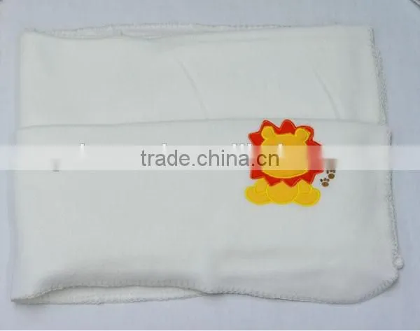 new 2016 China supplier animal Embroidered baby blanket