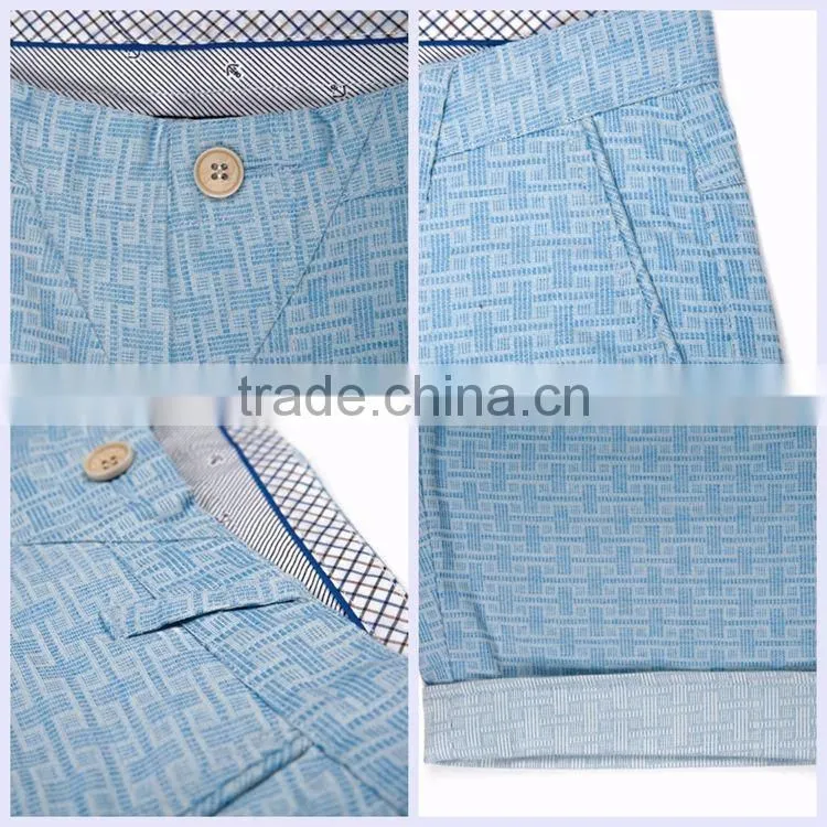 2016 Top sale light blue new style short pants wholesale men latest design cotton pants