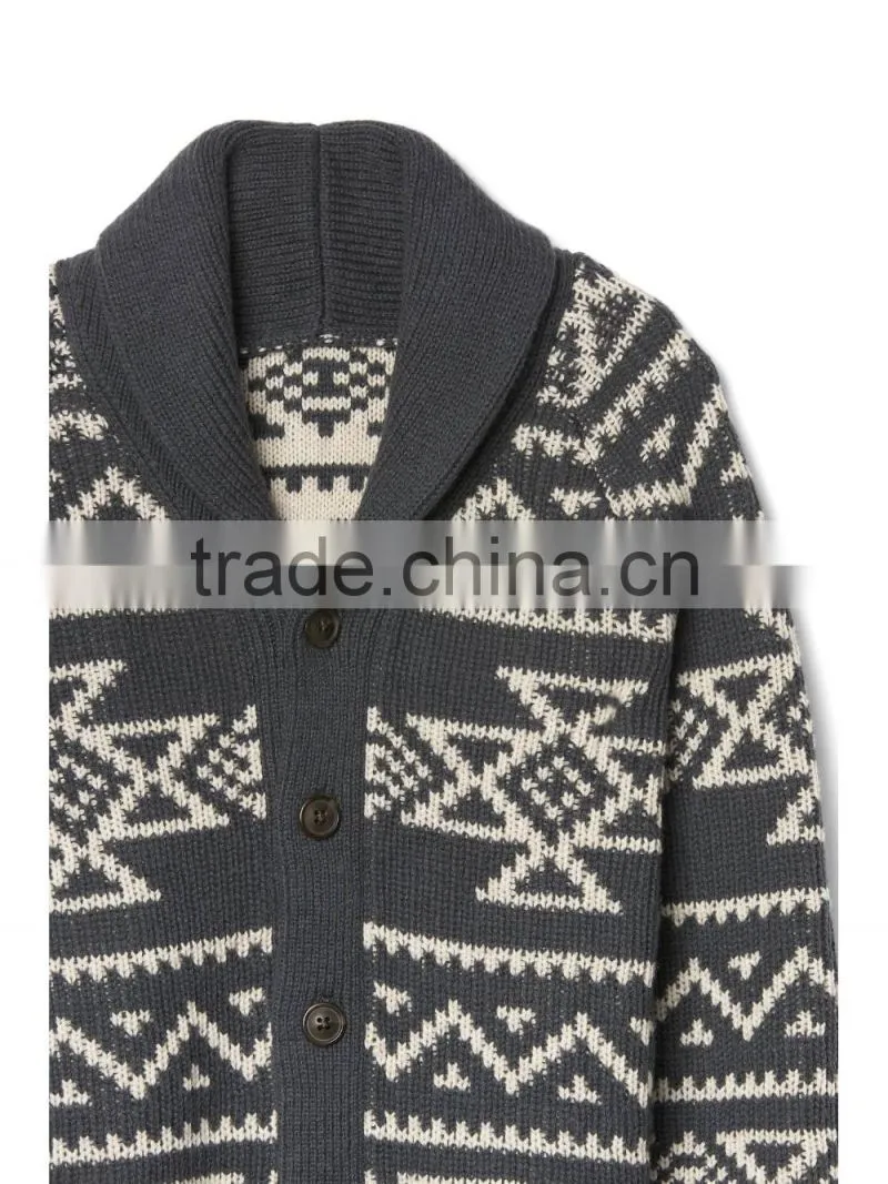 Soft Sweater Turn -down Collar Cardigan boys Sweater