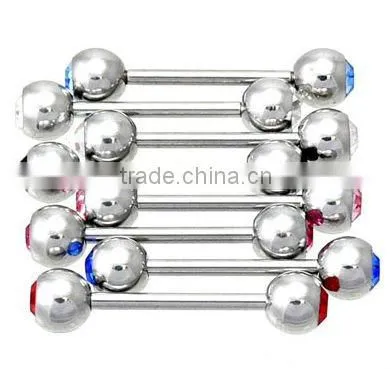 Tongue barbell acrylic tongue piercing rings