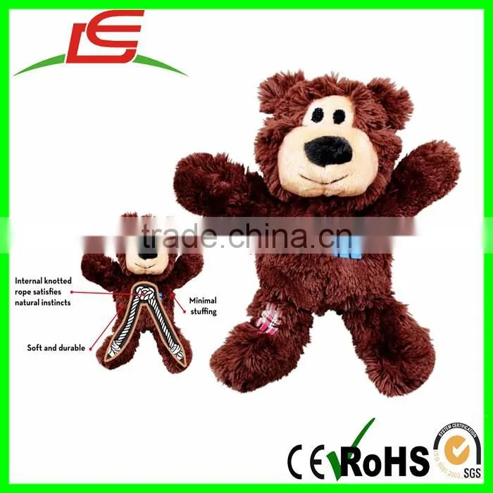 Choose size Reinforced Plush Squeaky Dog Tug Toy Bear
