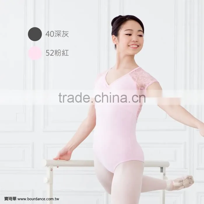 Women lace short sleeve leotards