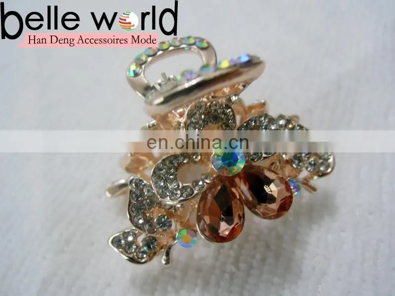 High Quality Flower Rhinestone Jewel Small Hair Claw Clips for Wedding
