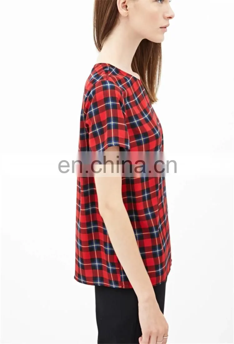 Cheap China Wholesale clothing manufacturers Tartan Plaid Top Clothing factories in China