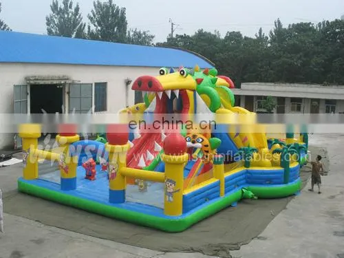 China high quality giant dragon inflatable slide for sale