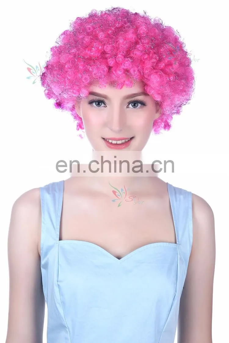cheap wholesale soccer fans synthetic wig carnival party football fan wig