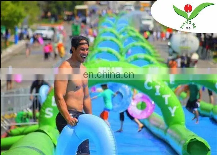 Large entertainment event street road funny inflatable long water slides