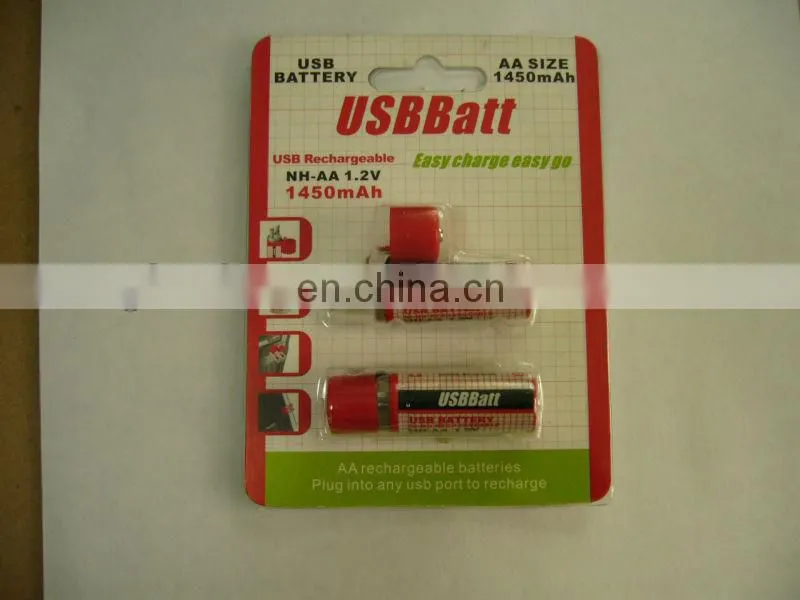 HOT rechargeable AA USB Batt Battery bettery with 1450mAh 1.2V bettery cell with storage bettery