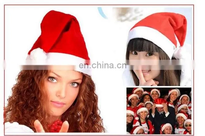 Christmas Party Santa Xmas Hat Red And White Cap for Santa Claus Costume New