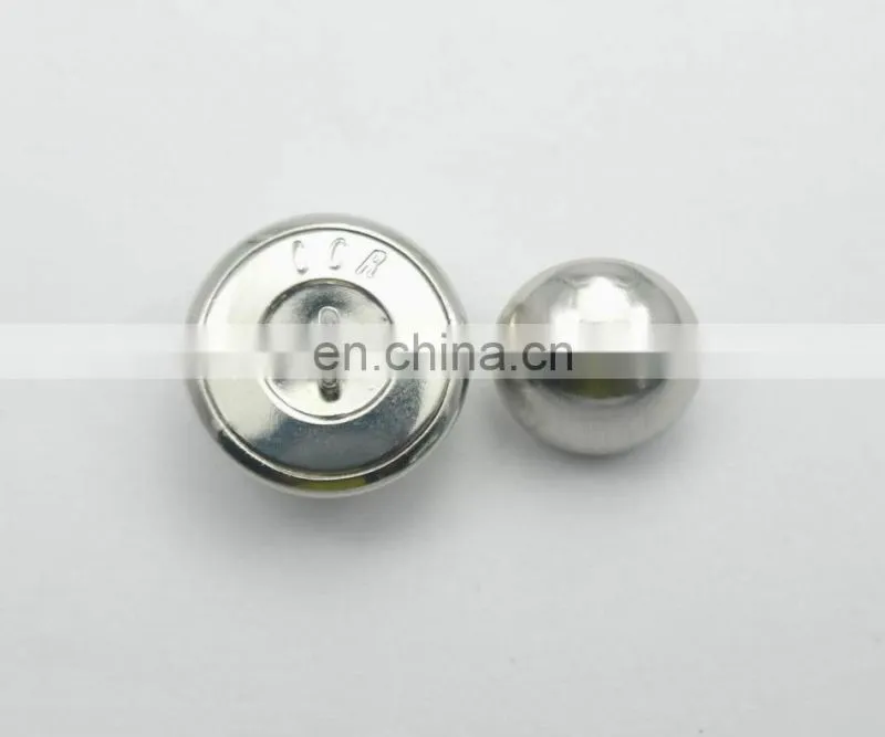 Fashion silver brass domed button 15mm