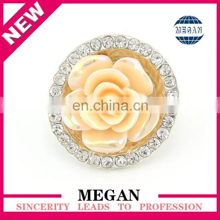 Grade quality Round Shape resin flower crystal buttons for decoration