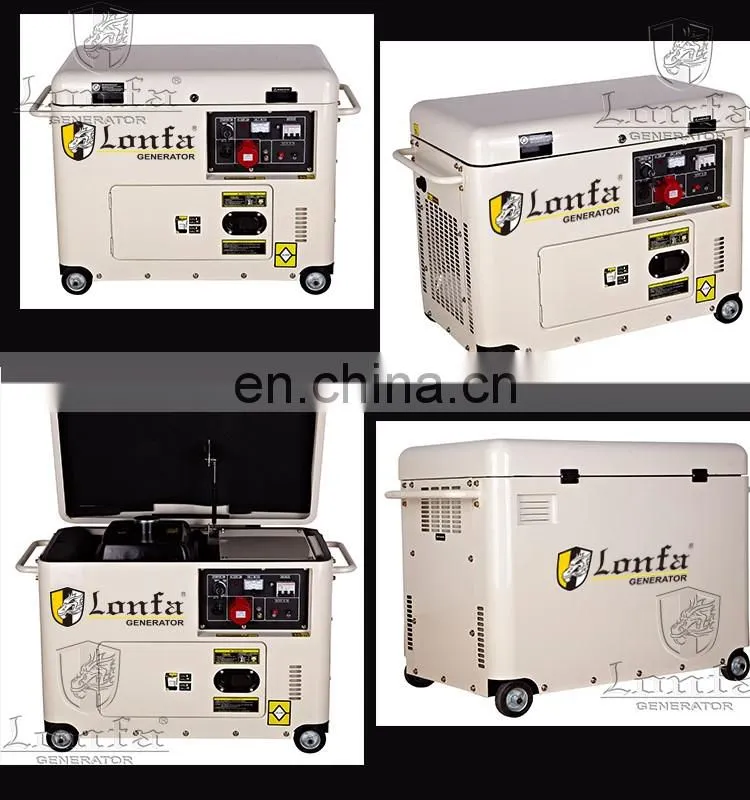 China Supplier (Lonfa) 6.5KVA/7.5KVA/8.5KVA Air Cooled Sound Proof Generator Diesel Price For Sale