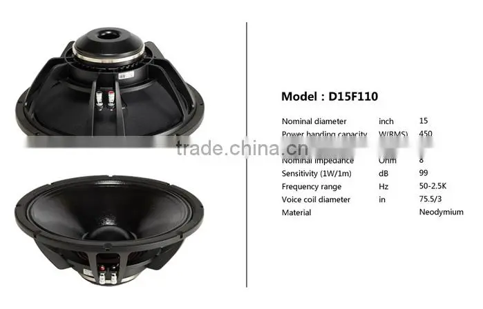 Martin F15+, Neodymium speaker, 15 inch passive 2-way full range loudspeaker,