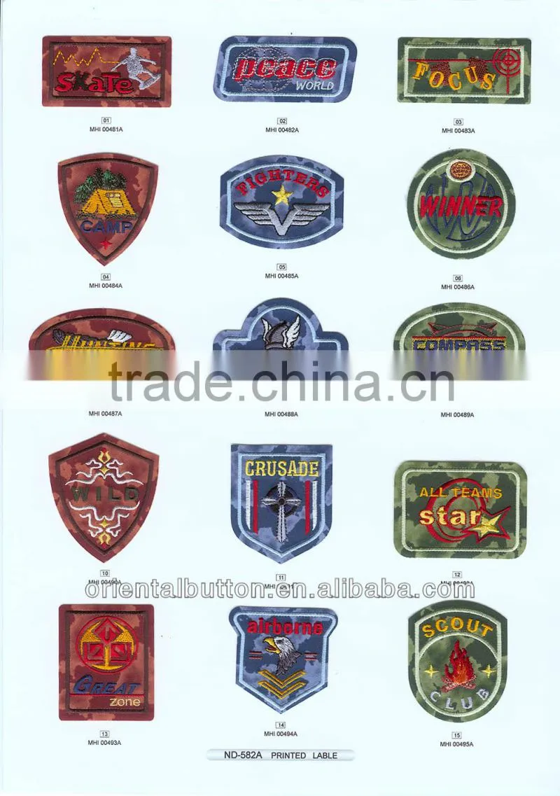 Iron-On and Sew- On uniform badges embroidery patch