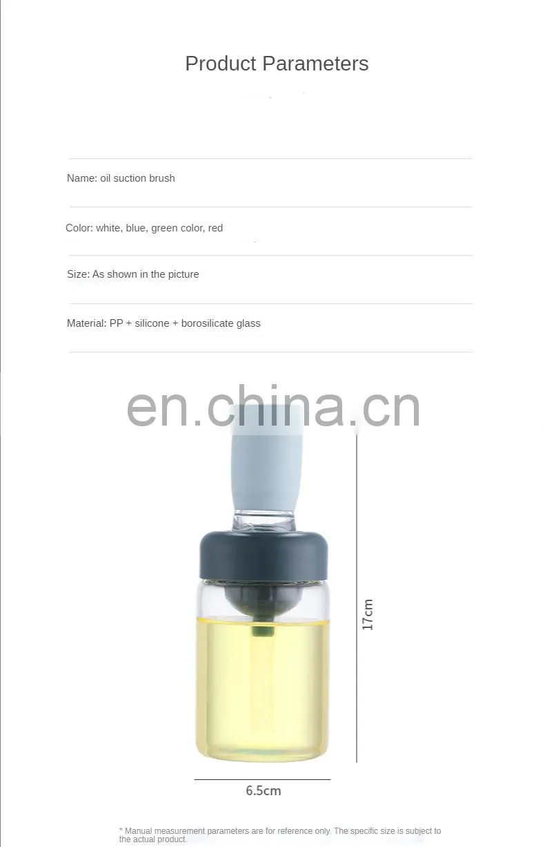 kitchen Oil Dispenser with Brush Silicone Oil Dispenser Brush Glass Container Barbecue Spray Bottle for Kitchen Accessories