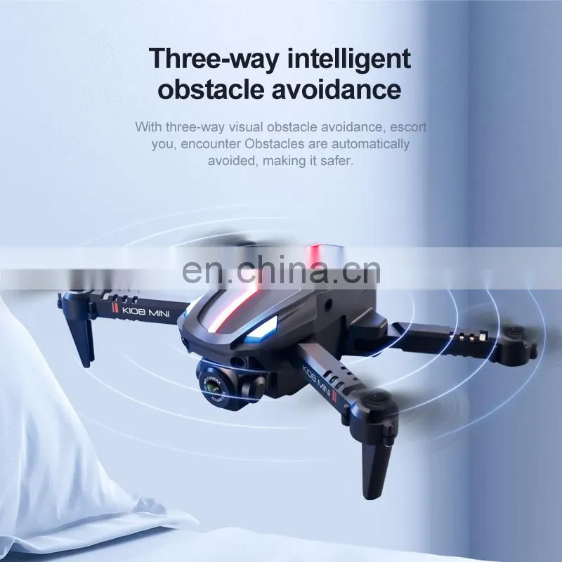 K108 Mini Drone with 4K HD Camera wifi Three-way Infrared Obstacle Avoidance Altitude Hold Mode Foldable RC Quadcopter Boy Gift