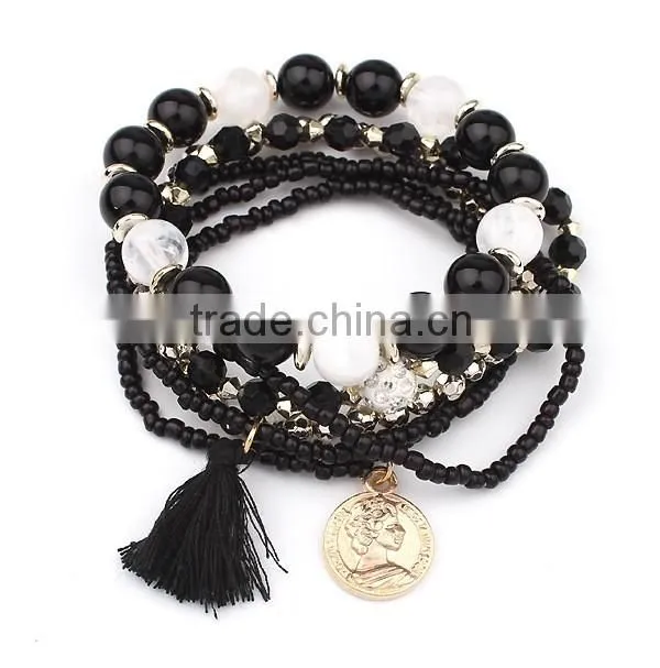 Handmade Jewelry Cuff Bracelet Multi Strand Glass Seed Beads Cuff Bracelet