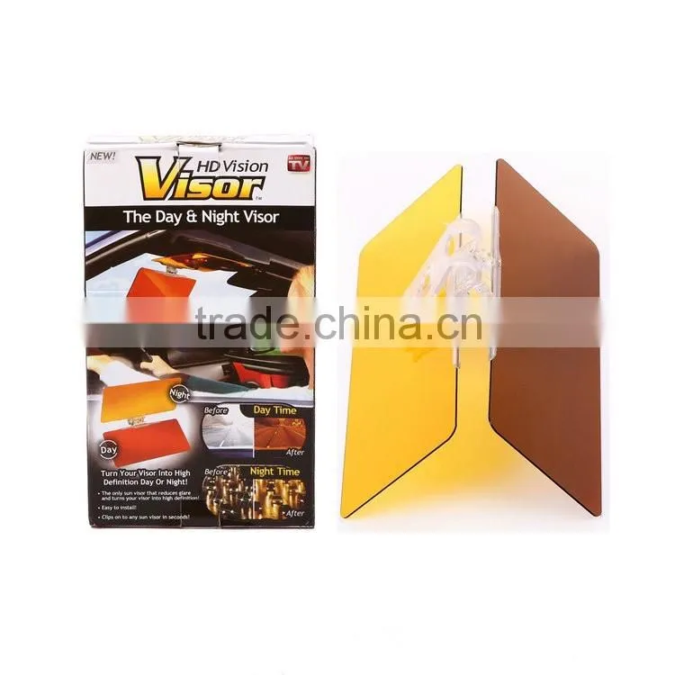 Hottest 2 in 1 Car Anti-Glare Sunshade Day Night Vision mirror Glare Driving Clip Sun Visor AS SEEN ON TV