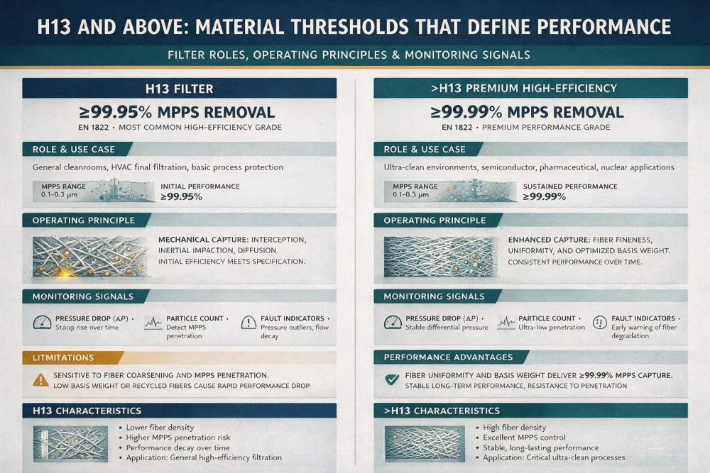 compare: H13 and Above: Material Thresholds That Define Performance: filter roles, operating principles, and monitoring signals